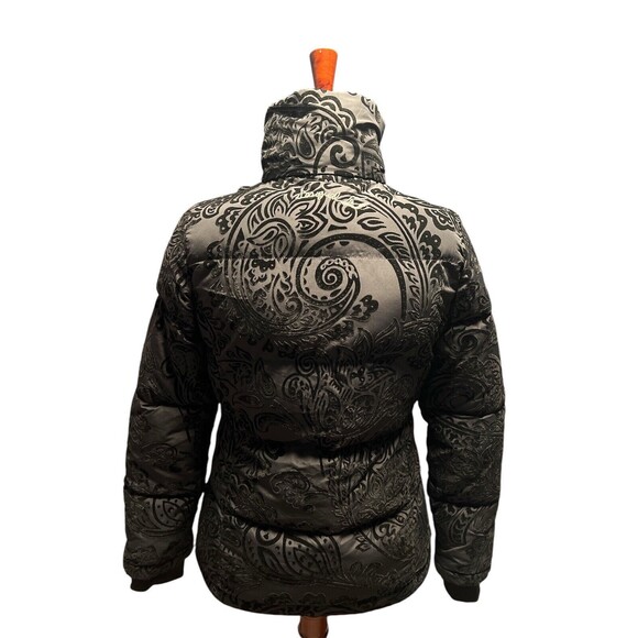 Desigual Women's Floral Black Insulated Puffer Jacket Size 40 XS/S Designer Coat - Picture 2 of 12